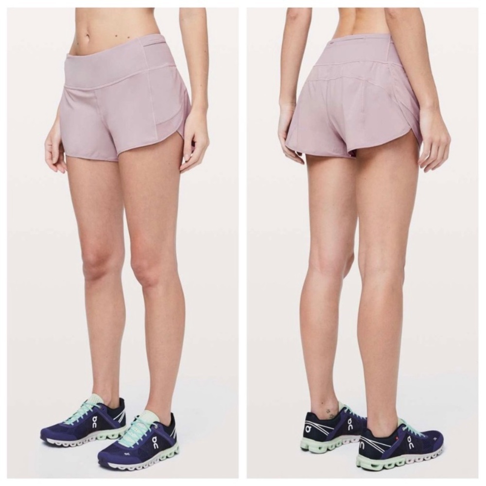 lululemon Mesh Over Miles running shorts 3” rare color powdered mauve